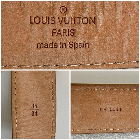 Authentic Louis Vuitton Tan Leather Infini Ceinture Jeans Slim Belt Size 85/34 - Picture 7 of 14